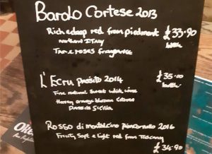 A large wine selection